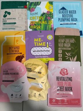 Set of 9 Face Masks Skincare Korean Beauty Set B